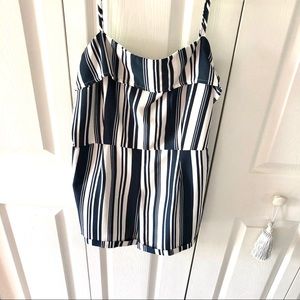 ROMPER Blue White Stripes